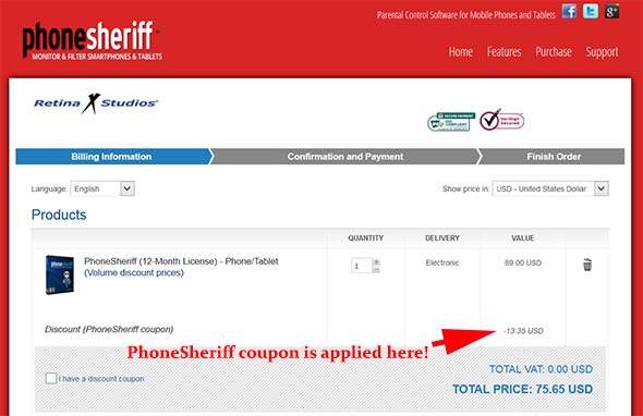 PhoneSheriff Discount Code